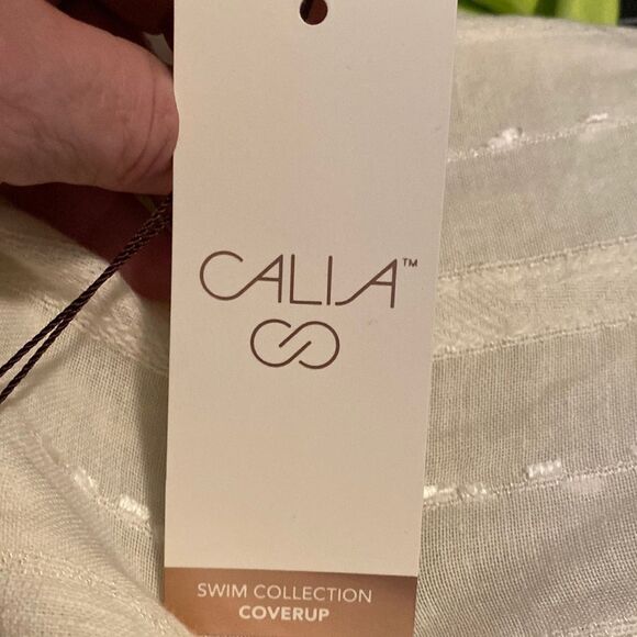 Calia by Carrie Underwood Watercolor Yellow Swim Coverup Utility Shirt NEW - Picture 13 of 16